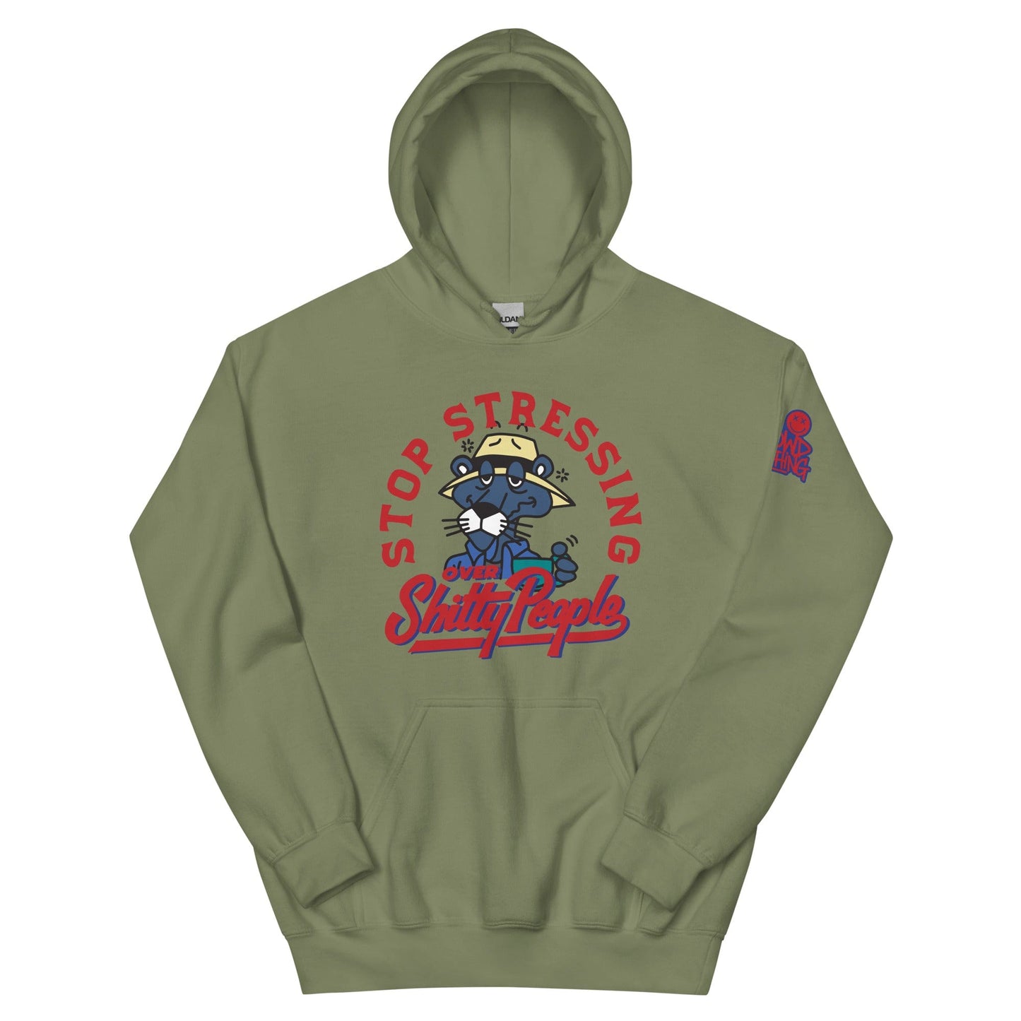 No Crowd Clothing hoodie featuring “Stop Stressing Over Shitty People” printed on the front.....green