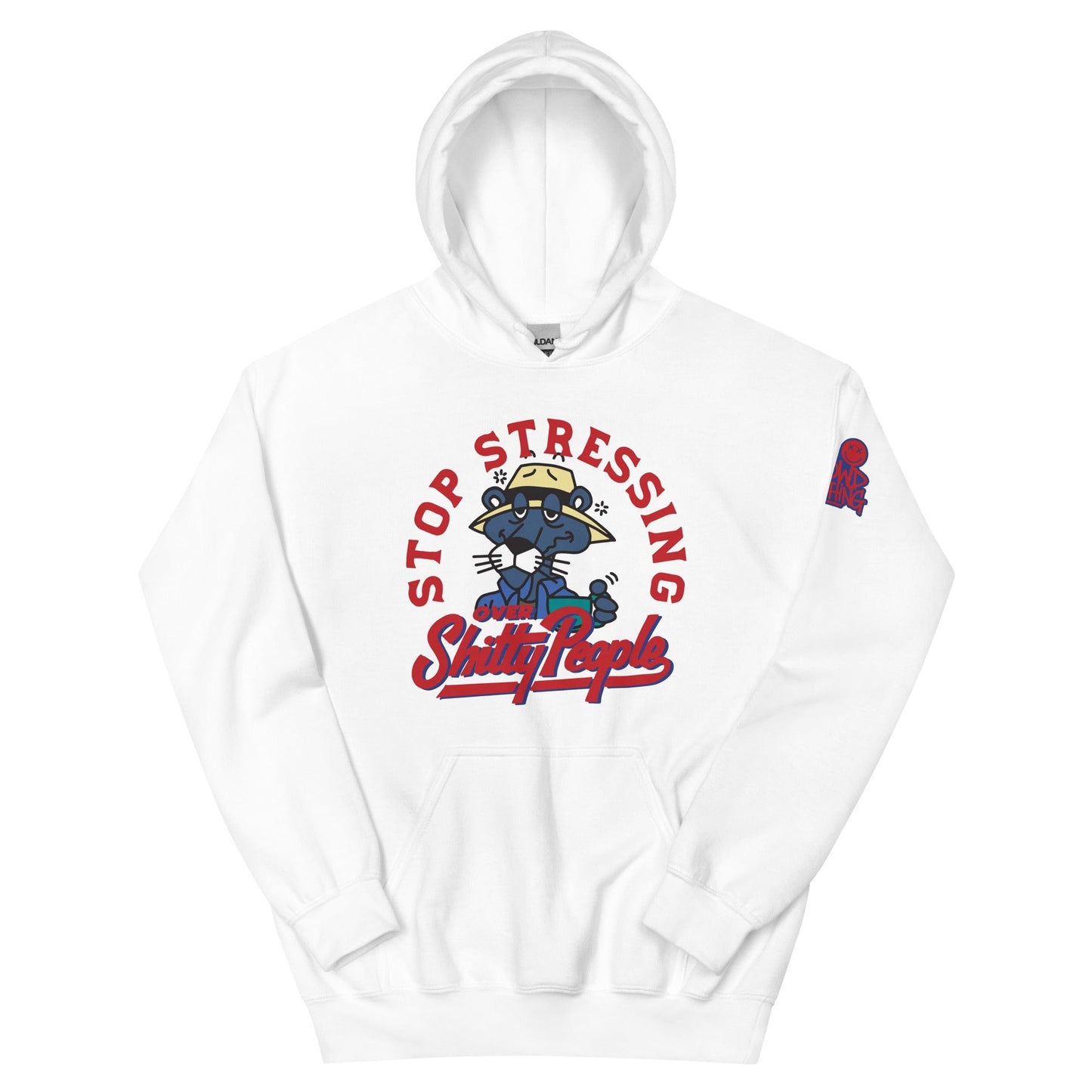 No Crowd Clothing hoodie featuring “Stop Stressing Over Shitty People” printed on the front.....white