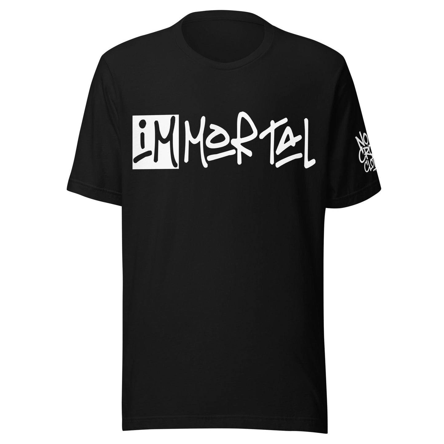 Streetwear graphic with 'I'm Mortal' handwritten in edgy font....black front