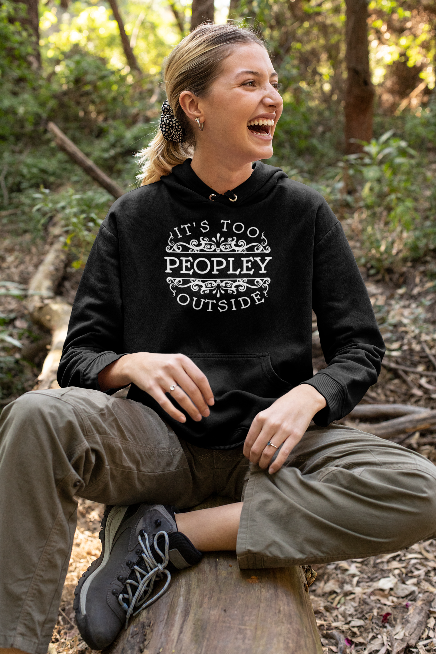 No Crowd Clothing’s hoodie collection features playful, humorous designs about social anxiety, with witty phrases like 'It’s Too Peopley,' offering cozy, stylish, and relatable ways to express and embrace anxiety.