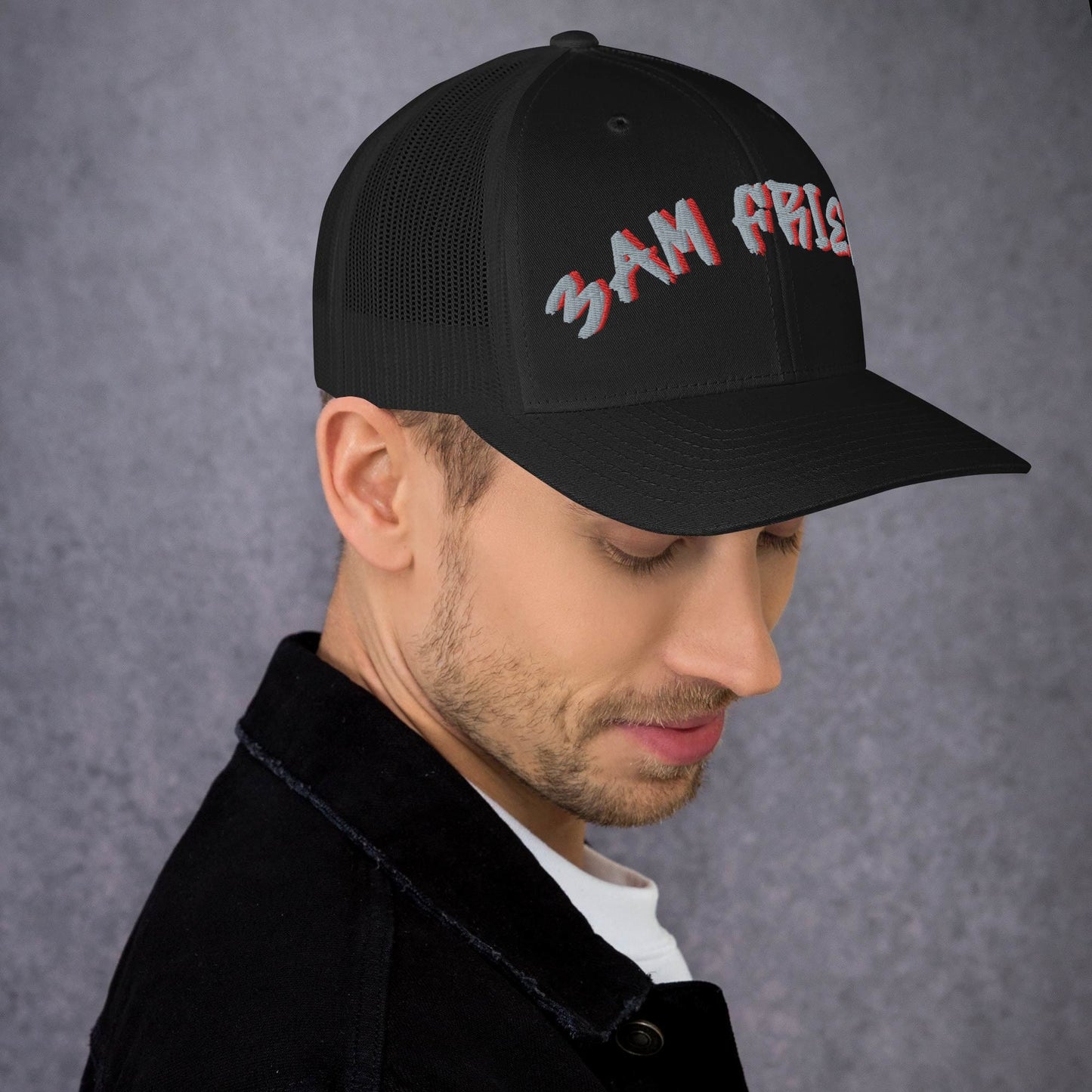 The '3AM Friend' hat by No Crowd Clothing symbolizes support for those facing anxiety, reminding wearers they’re never alone. Minimalist unisex design in durable material, perfect for comfort and style, with a message of resilience and connection....left