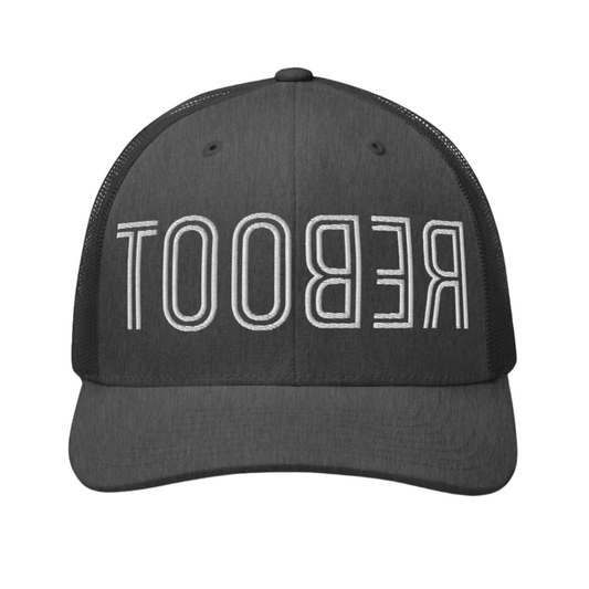 TOOBER is "reboot" spelled backwards, designed for those who understand that sometimes hitting restart is the best way forward. Wear it as a reminder that it's okay to pause, recalibrate, and keep going....gray hat