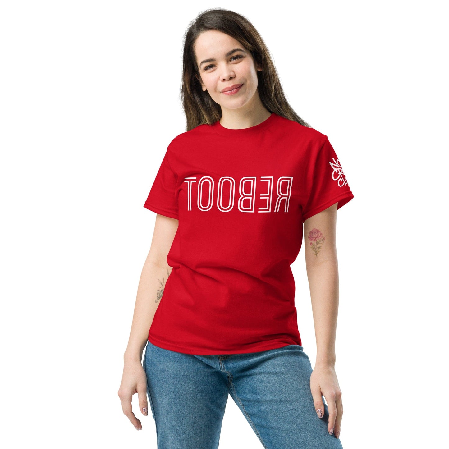 TOOBER is "reboot" spelled backwards, designed for those who understand that sometimes hitting restart is the best way forward. Wear it as a reminder that it's okay to pause, recalibrate, and keep going....red shirt model