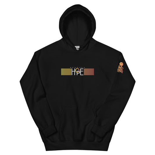 A clean black hoodie with a powerful message. The Hope hoodie is made for introverts, overthinkers, and anxiety warriors who need a quiet reminder to keep going.