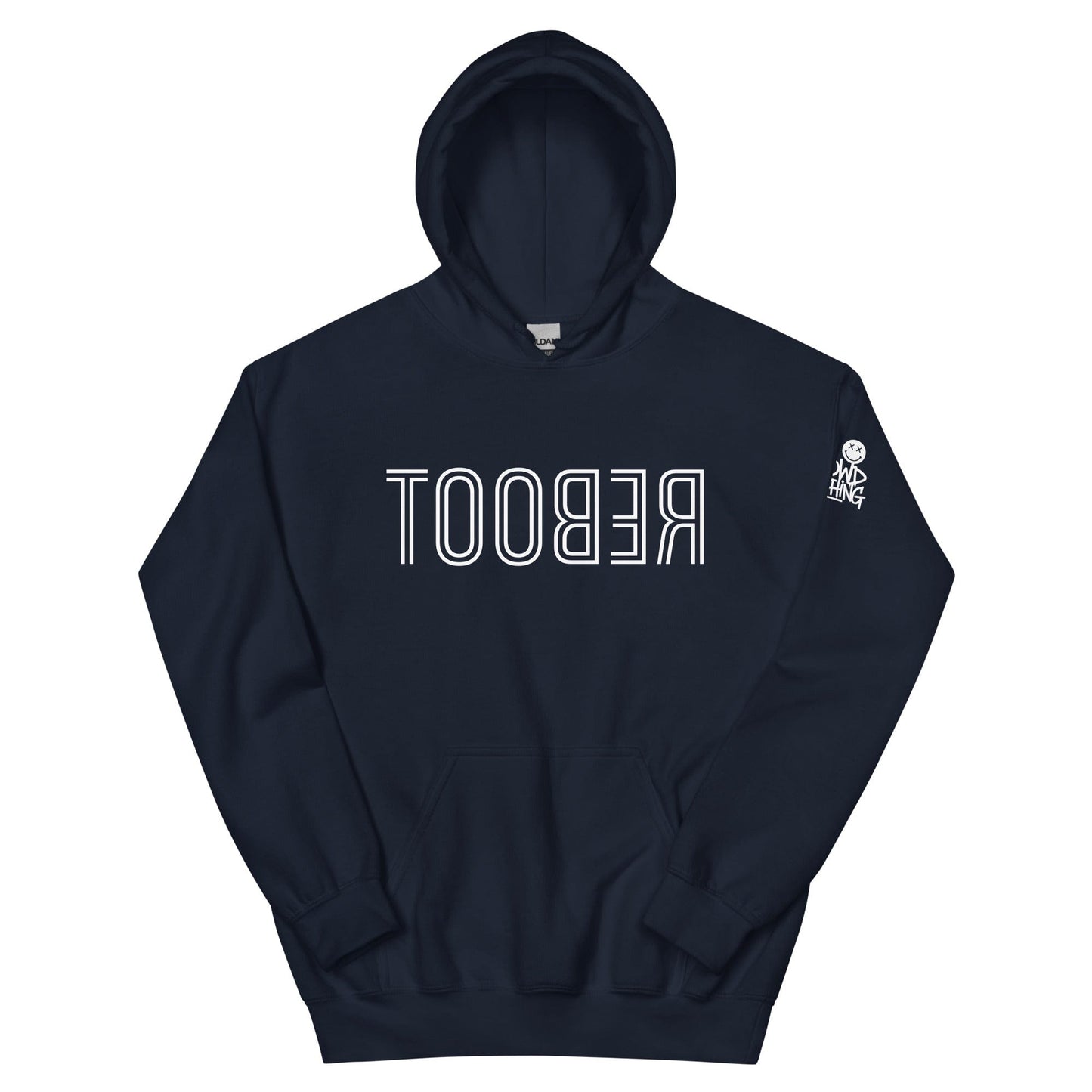 TOOBER is "reboot" spelled backwards, designed for those who understand that sometimes hitting restart is the best way forward. Wear it as a reminder that it's okay to pause, recalibrate, and keep going....hoodie blue