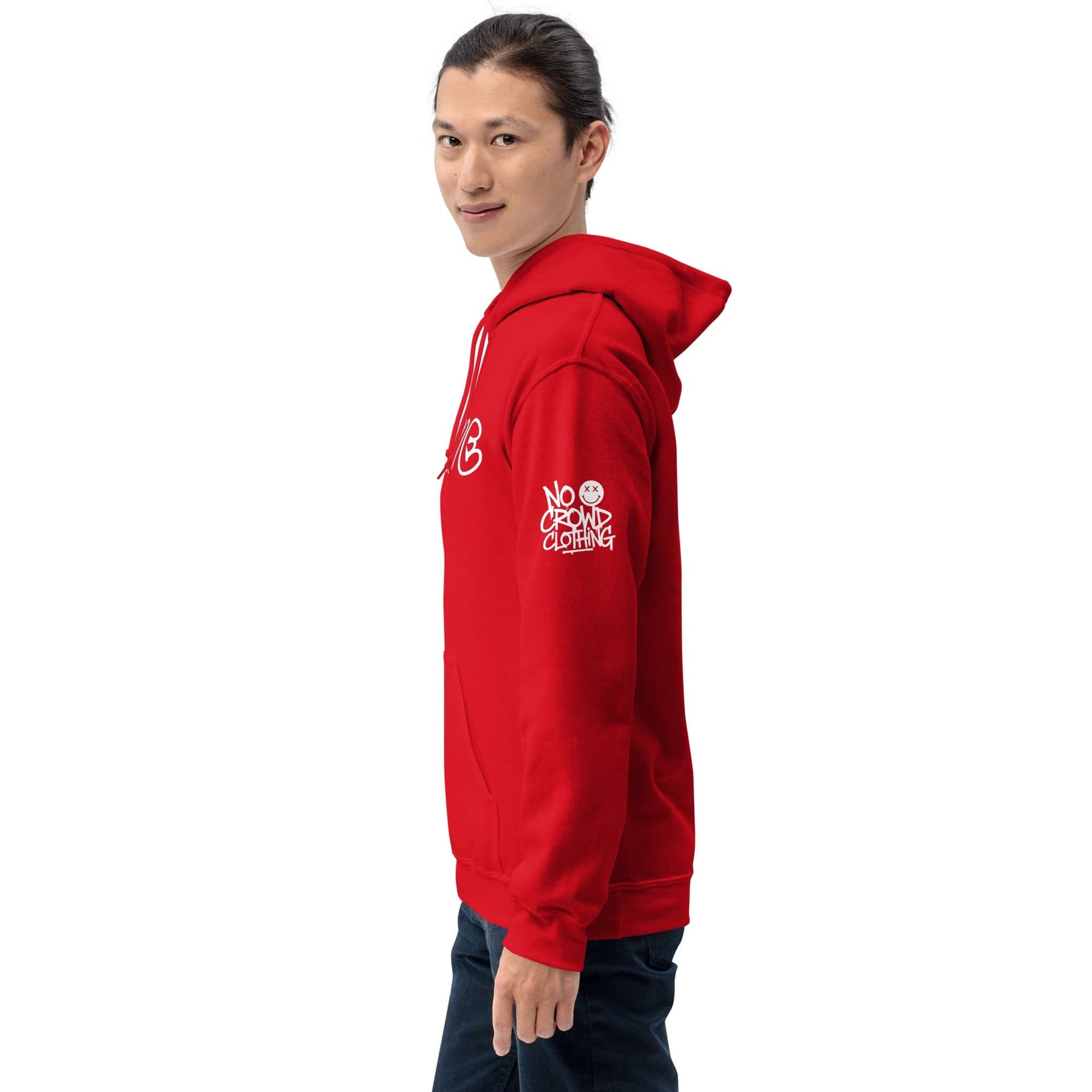 A stylish hoodie featuring the word "POSITIVE" in bold, graffiti-style font. The design encourages maintaining a positive mindset to overcome social anxiety. Cozy and empowering, this hoodie blends streetwear style with a motivational message for everyday confidence...red hoodie